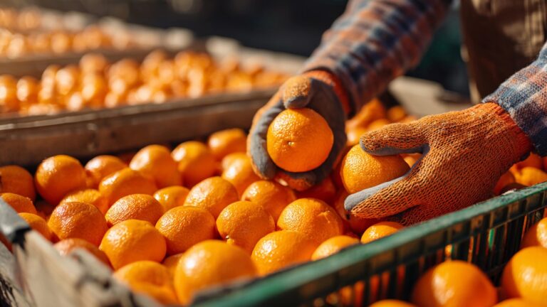 Magalies Citrus heritage reflected in hands selecting fresh oranges